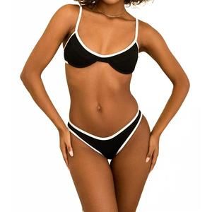 NEW DIPPIN' DAISY'S venice cheeky bikini bottom in black and white rib